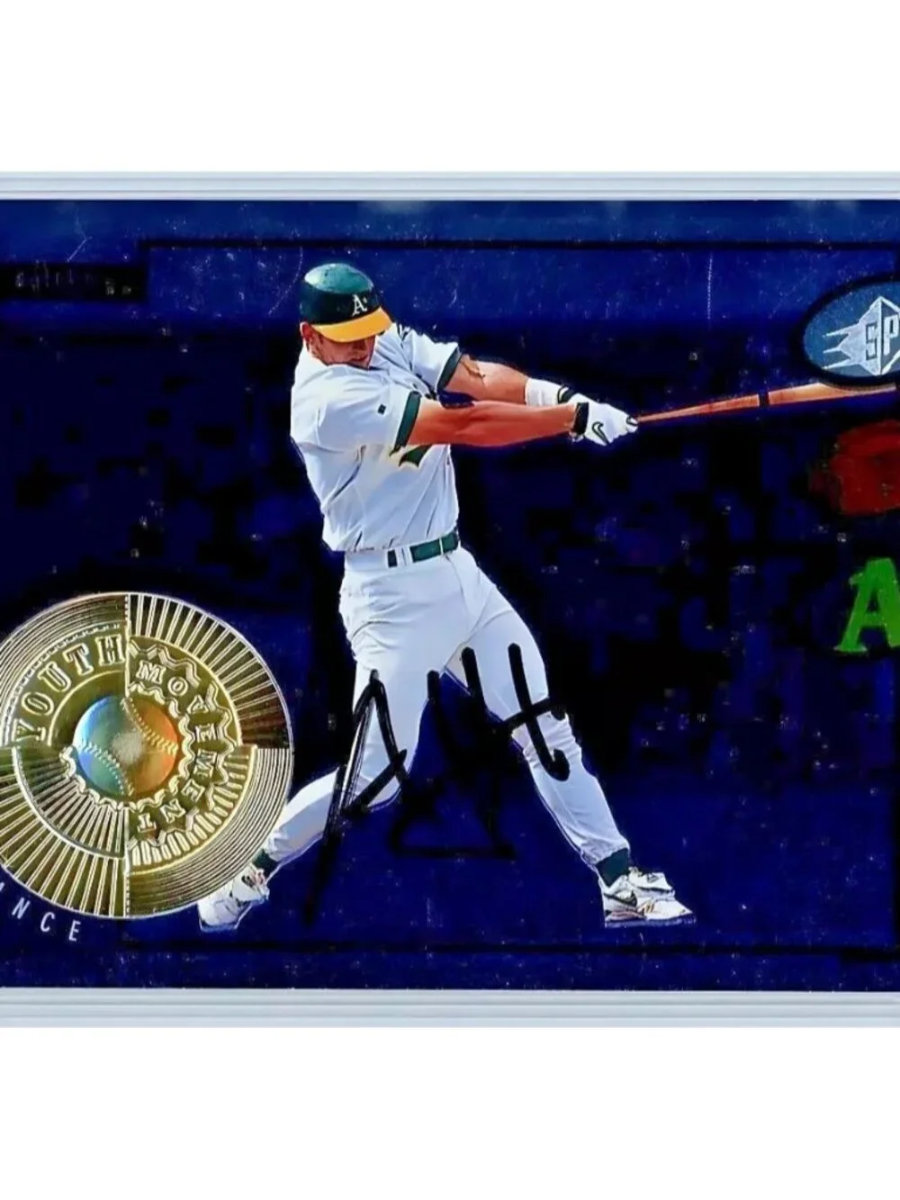 AJ Hinch Signed 1998 SPx Finite #195 A’s Baseball Card BAS Slabbed /2500 Auto